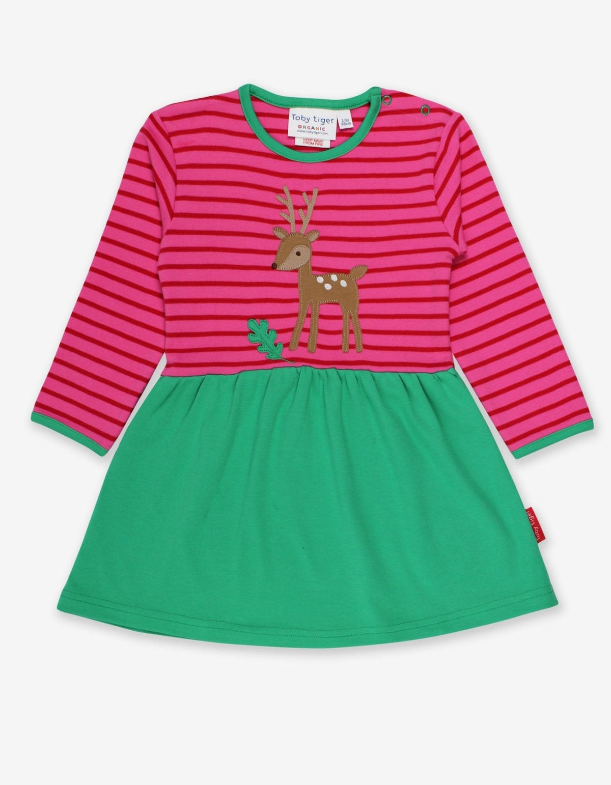 Toby Tiger Organic Fawn Applique Twirl Dress
