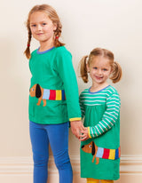 Organic Multi Sausage Dog Applique Dress
