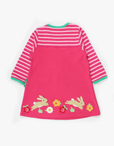 Toby Tiger Organic Leaping Bunny Applique T-Shirt Dress