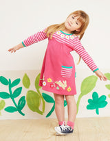 Toby Tiger Organic Leaping Bunny Applique T-Shirt Dress