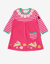 Toby Tiger Organic Leaping Bunny Applique T-Shirt Dress
