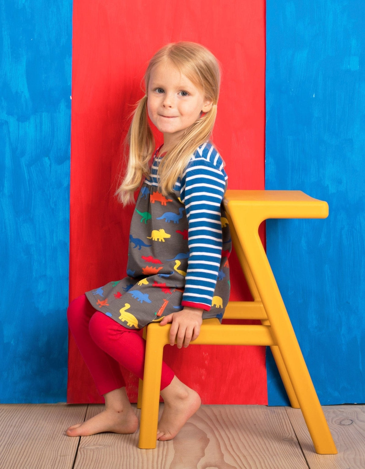 Toby Tiger Organic Dinosaur Print Dress