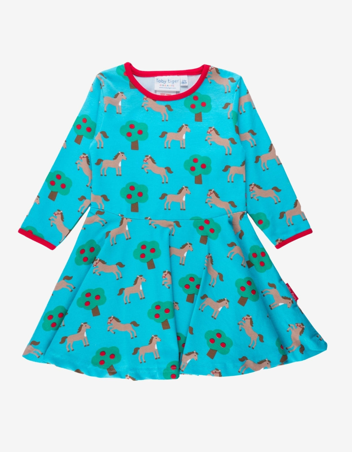 Toby Tiger Organic Horse Print Skater Dress