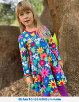 Toby Tiger Organic Bold Floral Print Skater Dress