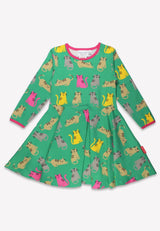 Toby Tiger Organic Kitten Print Skater Dress