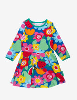 Toby Tiger Organic Fruit Flower Print Skater Dress