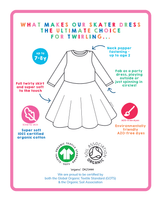 Toby Tiger Organic Rainbow Dinosaur Print Skater Dress