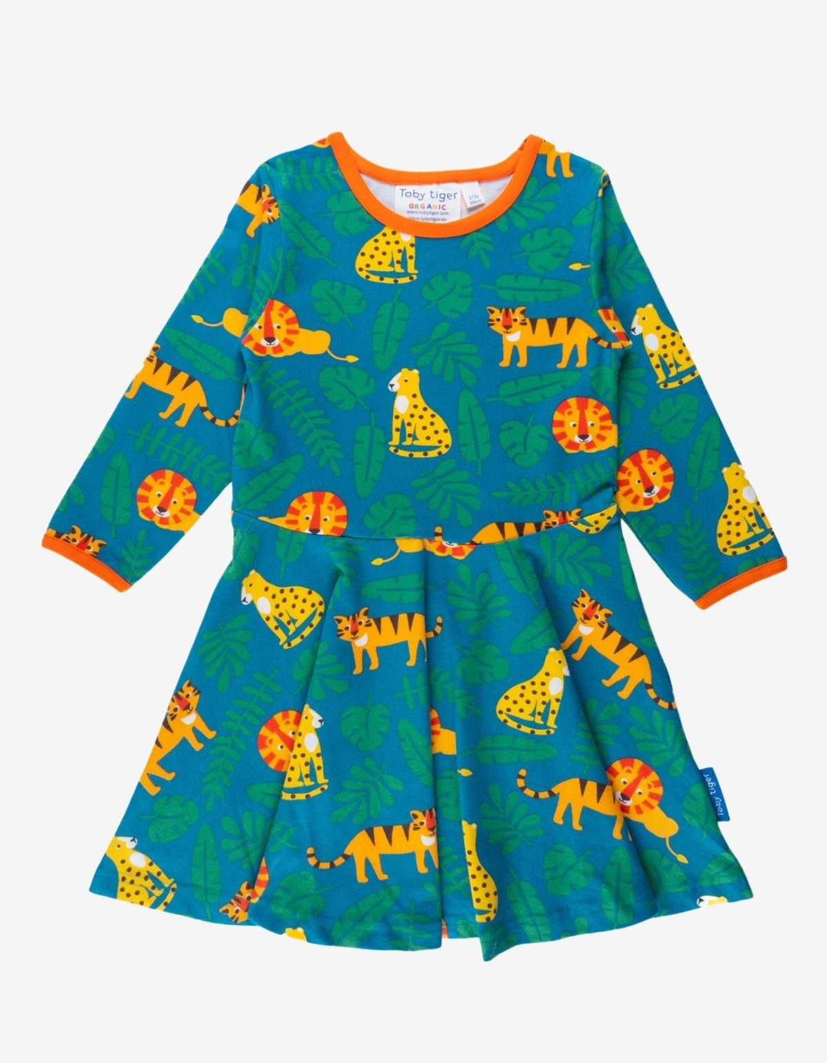 Toby Tiger Organic Wild Cats Print Skater Dress