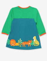 Toby Tiger Organic Wild Cats Applique T-Shirt Dress