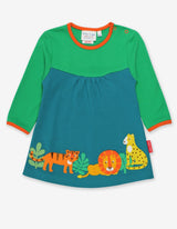 Toby Tiger Organic Wild Cats Applique T-Shirt Dress