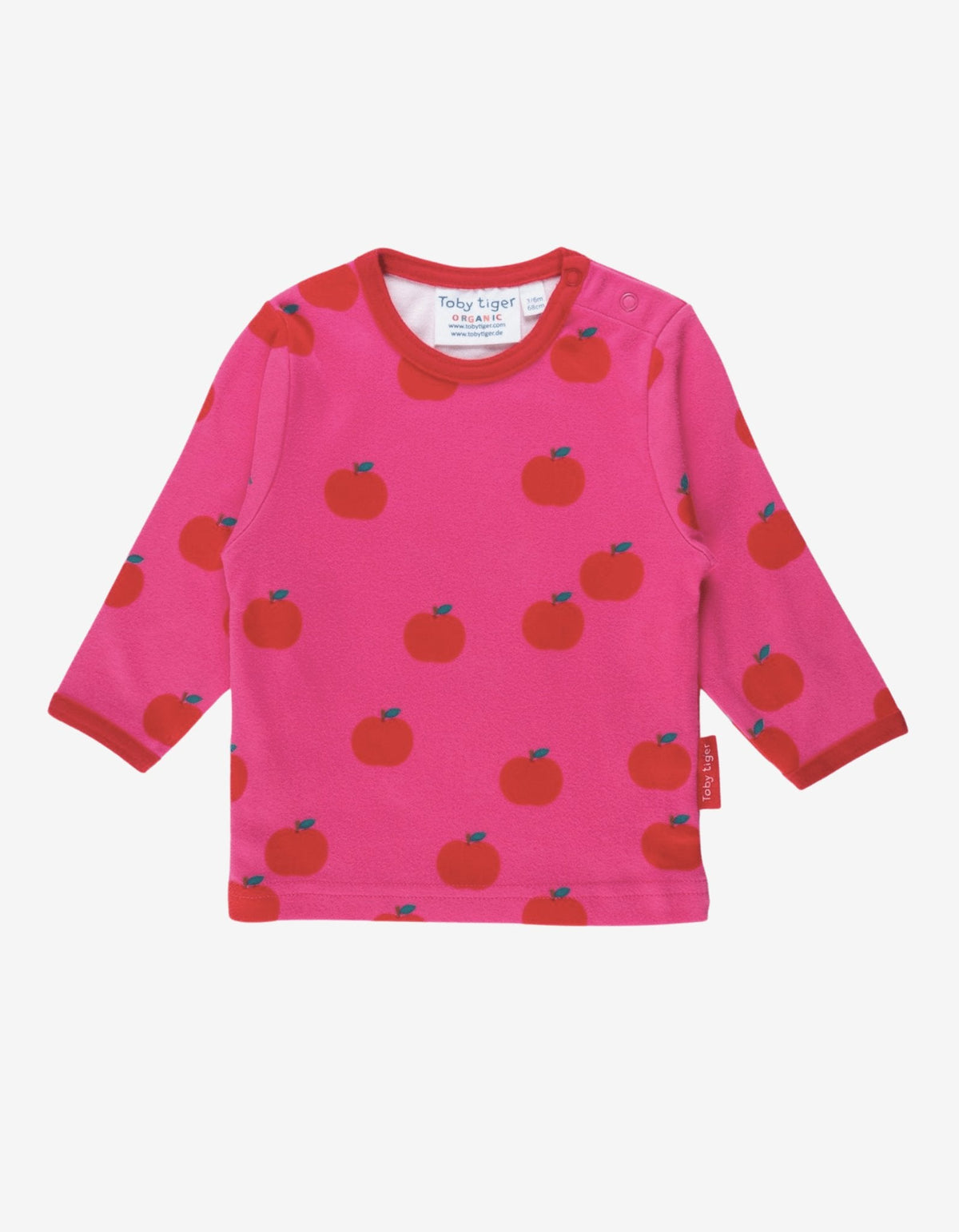 Toby Tiger Organic Apple Print Long-Sleeved T-Shirt