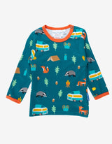 Toby Tiger Organic Campervan Print Long-Sleeved T-Shirt