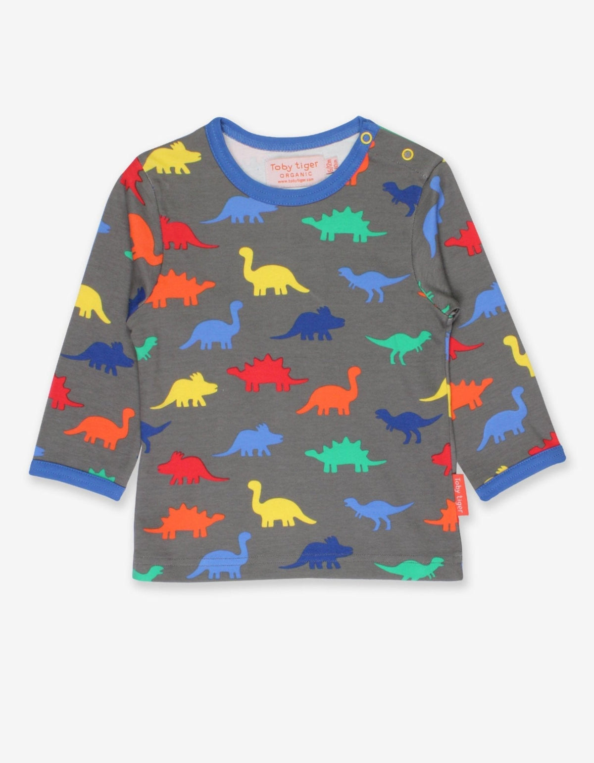 Toby Tiger Organic Dinosaur Print Long-Sleeved T-Shirt
