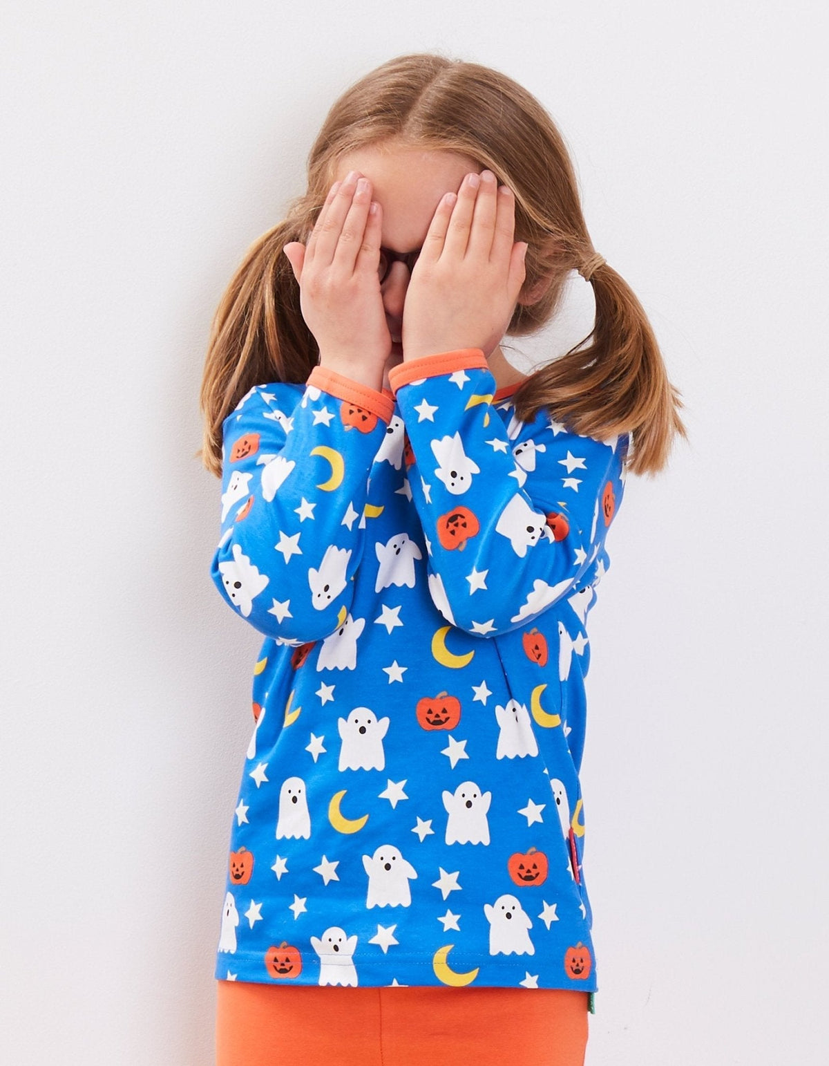 Toby Tiger Organic Halloween Print Long-Sleeved T-Shirt