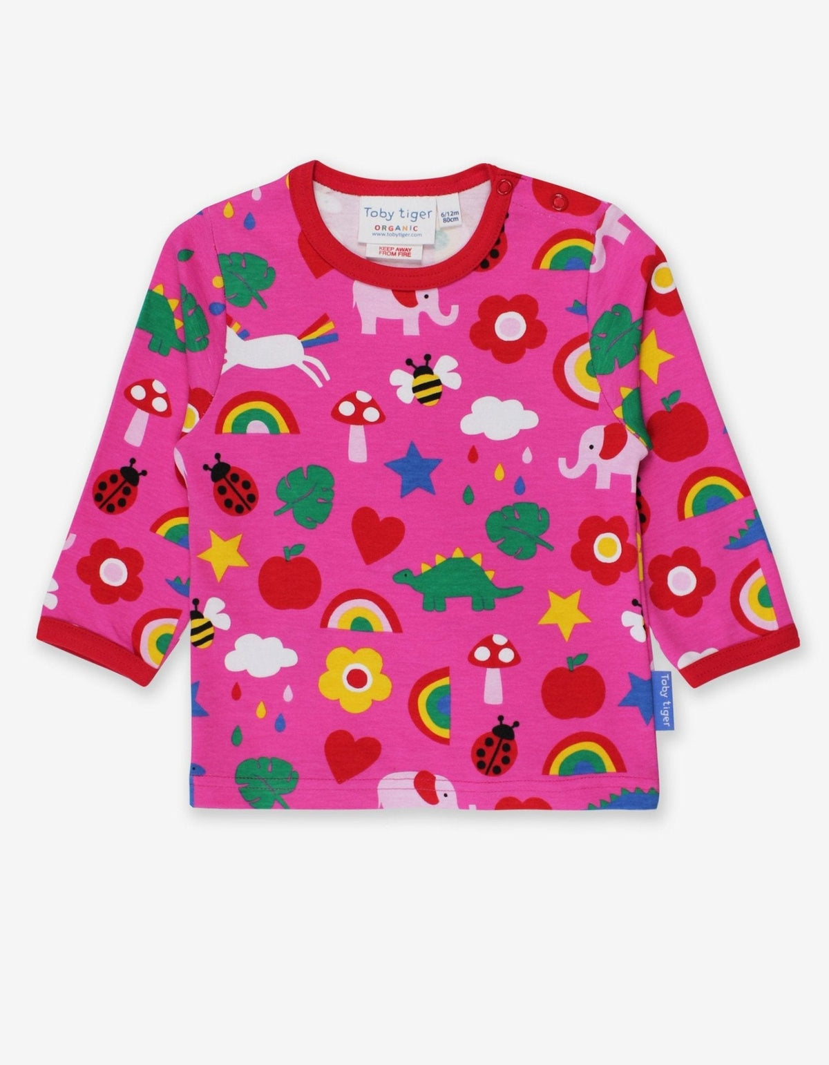 Toby Tiger Organic Magical Mix-Up Print Long-Sleeved T-Shirt