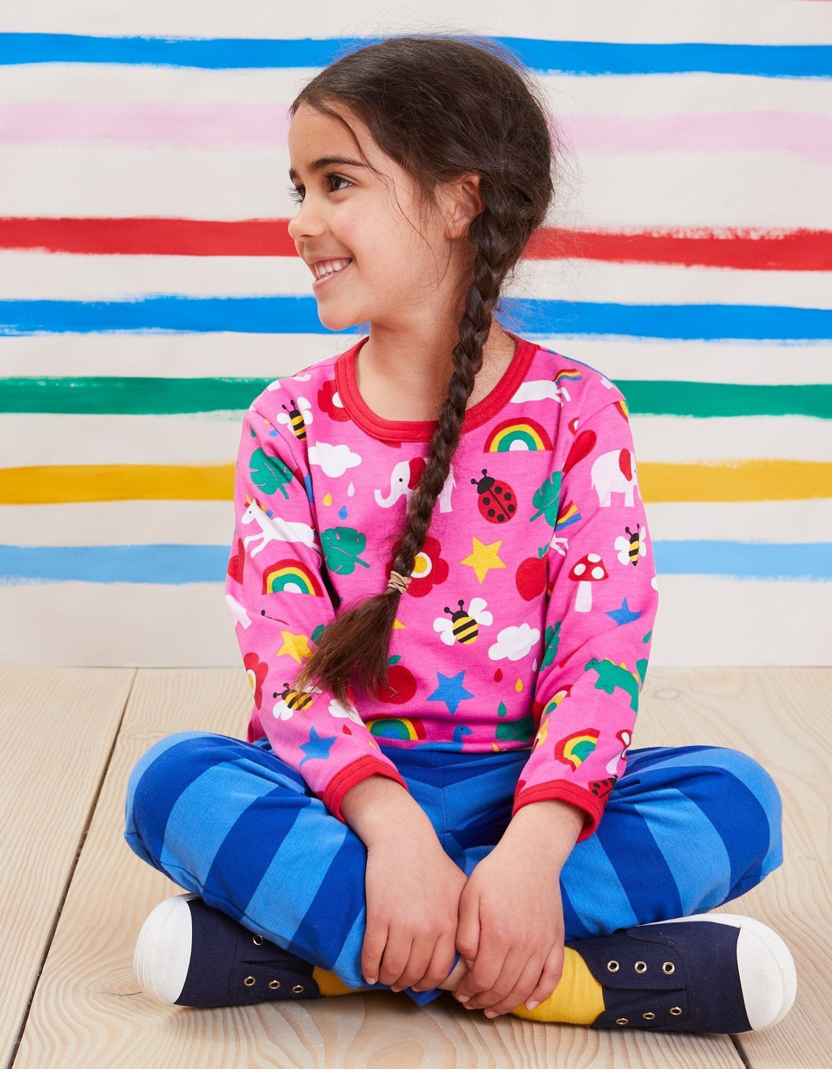 Toby Tiger Organic Magical Mix-Up Print Long-Sleeved T-Shirt