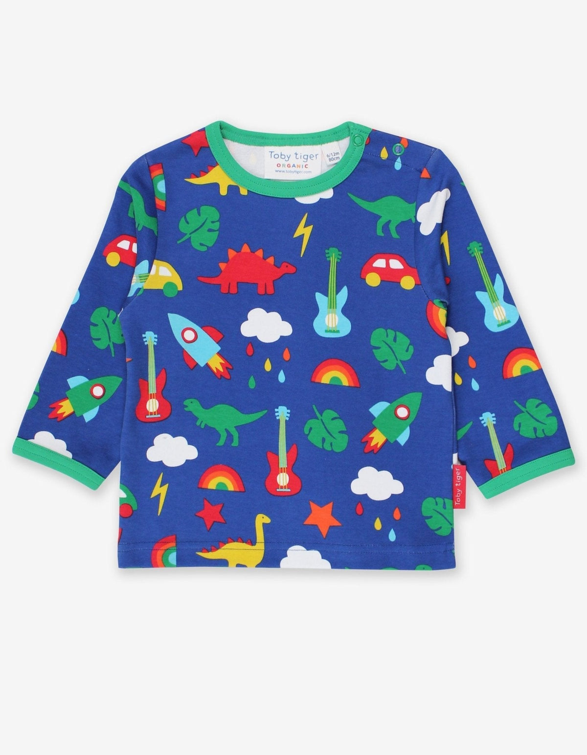 Toby Tiger Organic Playtime Mix-Up Print Long-Sleeved T-Shirt