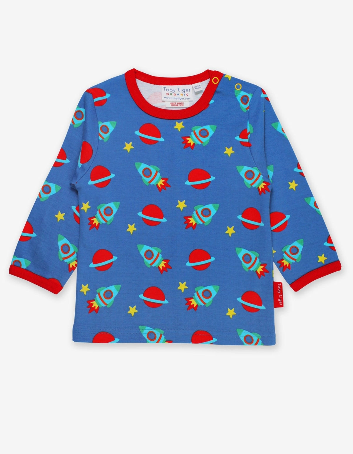 Toby Tiger Organic Space Print Long-Sleeved T-Shirt