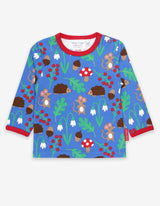 Toby Tiger Organic Woodland Print Long-Sleeved T-Shirt