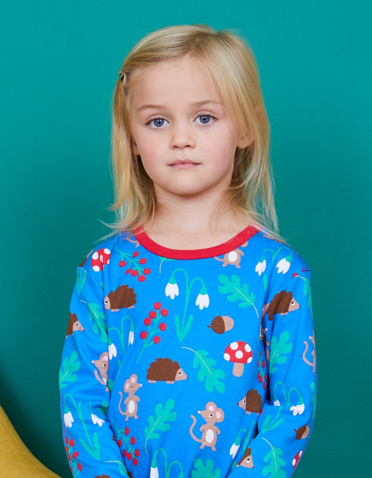 Toby Tiger Organic Woodland Print Long-Sleeved T-Shirt
