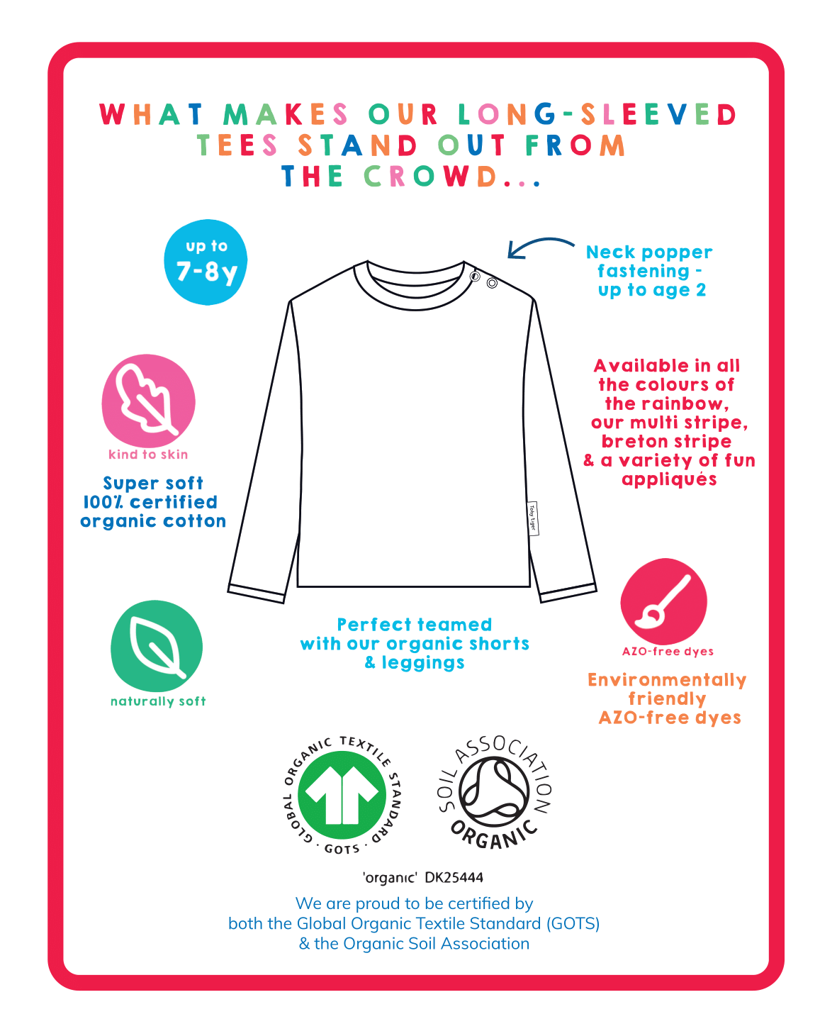 Organic Blue Basic Long-Sleeved T-Shirt