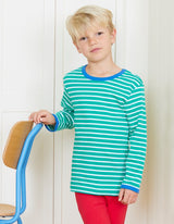 Toby Tiger Organic Green Breton Long-Sleeved T-Shirt