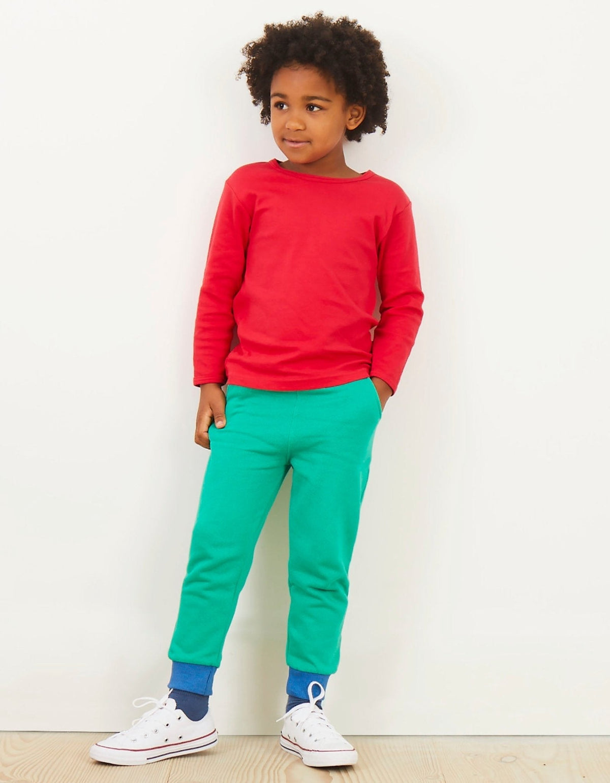 Toby Tiger Organic Red Basic Long-Sleeved T-Shirt