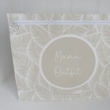 Hospital Bag Organiser Pouches - Unisex Beige Leaf Print
