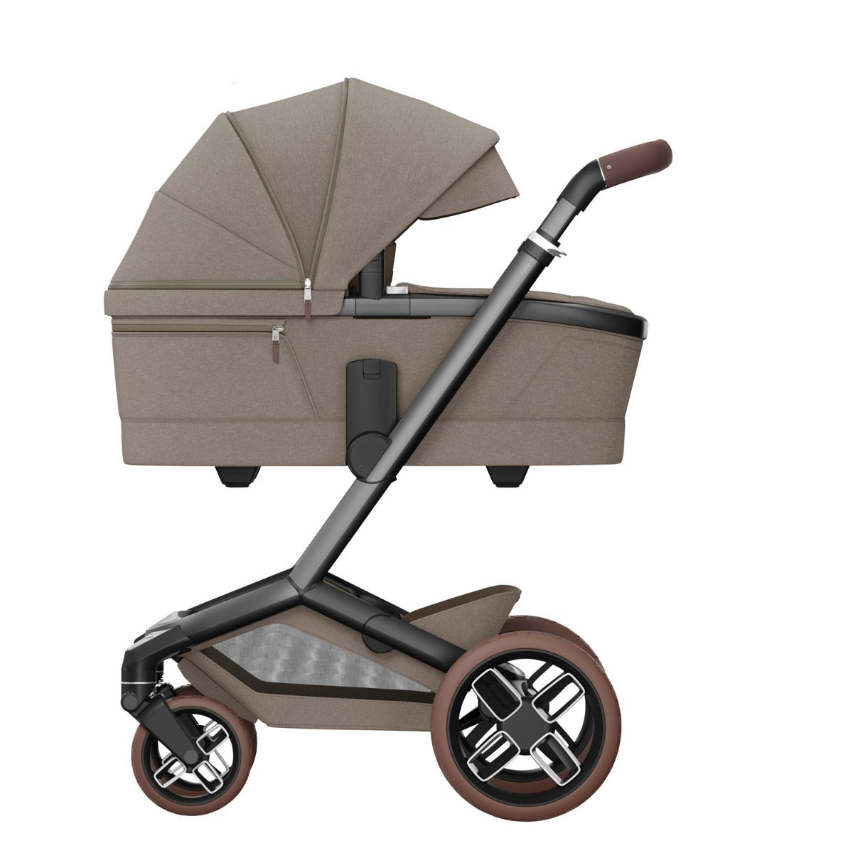 Maxi-Cosi Fame Pebble 360 Pro 2 Travel System Bundle - Twillic Truffle with Brown Wheels