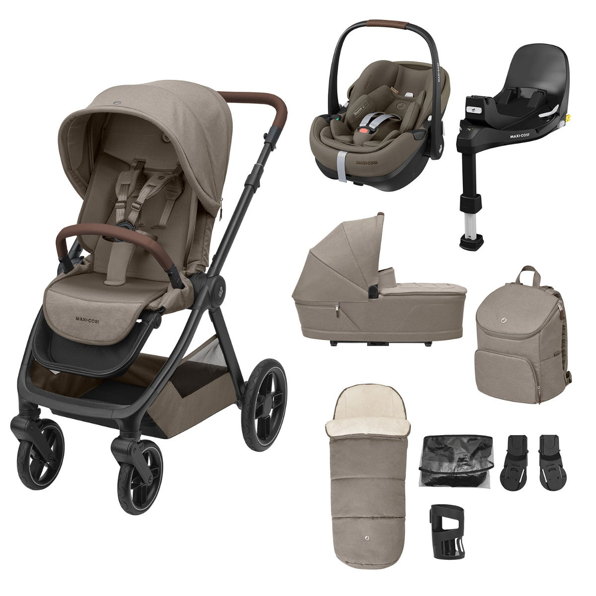 Maxi-Cosi Oxford Pebble Pro 2 Premium 9 Piece Bundle - Twillic Truffle