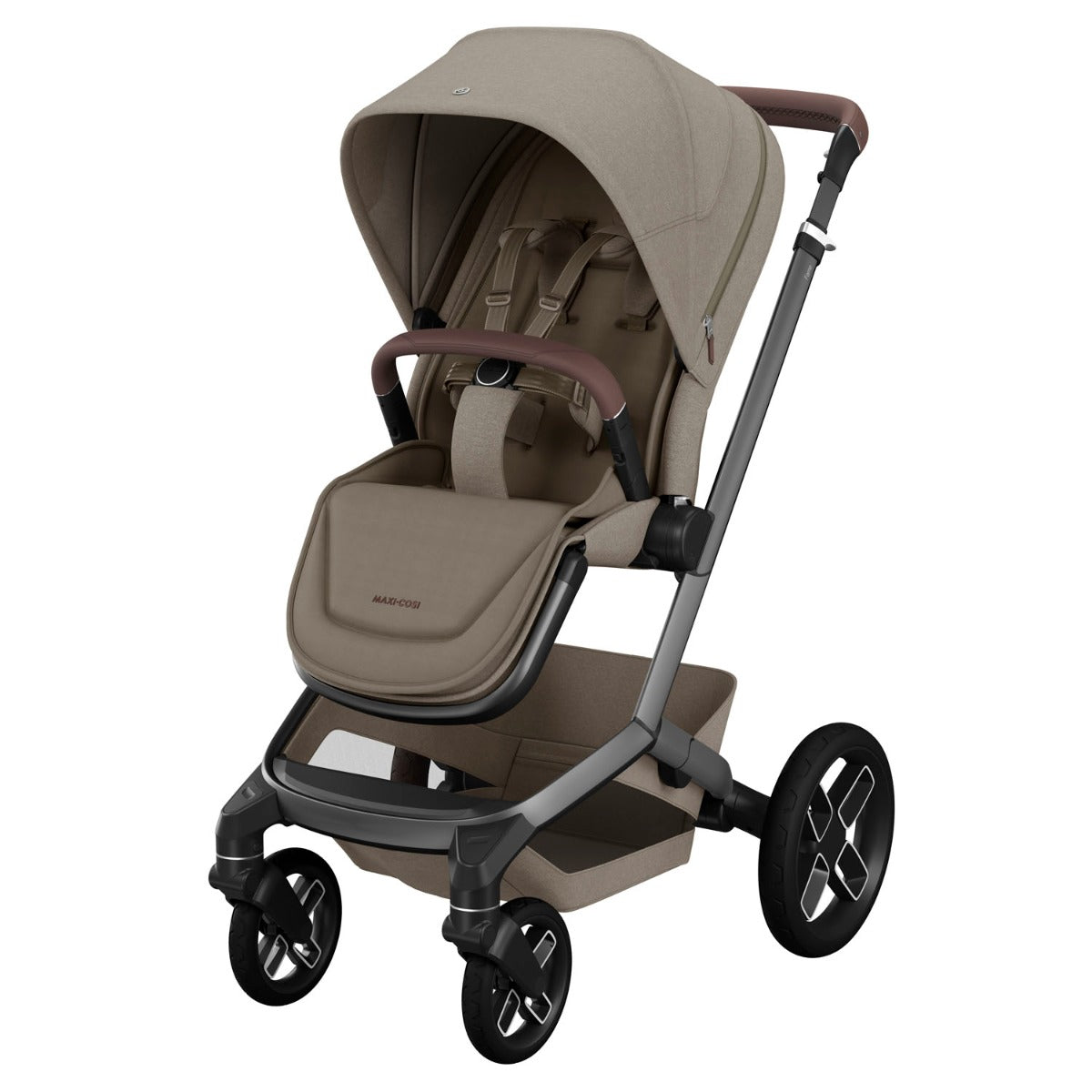 Maxi-Cosi Fame Pushchair + Carrycot - Twillic Truffle with Black Wheels
