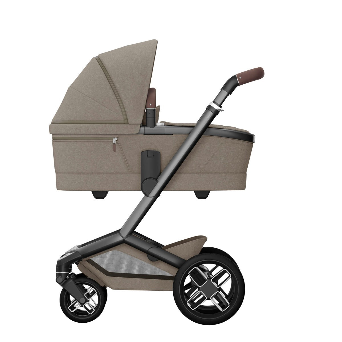 Maxi-Cosi Fame Pushchair + Carrycot - Twillic Truffle with Black Wheels
