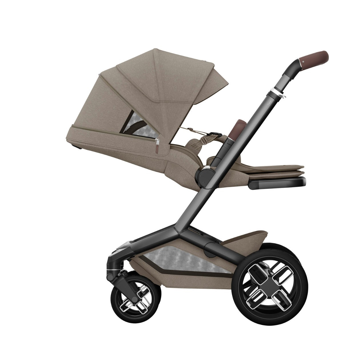 Maxi-Cosi Fame Pushchair + Carrycot - Twillic Truffle with Black Wheels