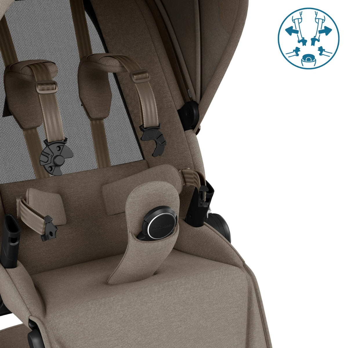 Maxi-Cosi Fame Pushchair + Carrycot - Twillic Truffle with Brown Wheels