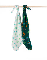 Toby Tiger Organic Campervan Print Muslin 2-Pack