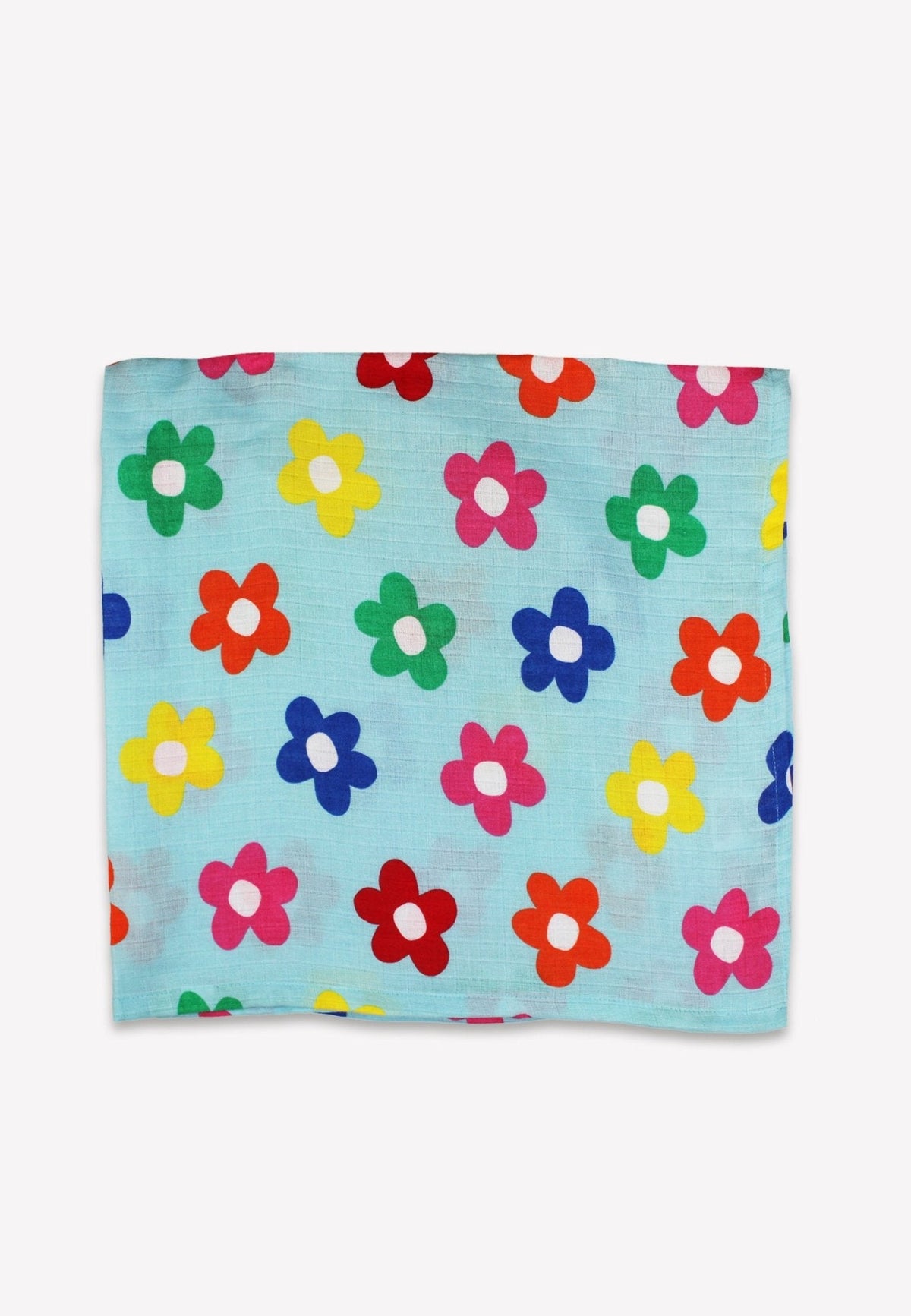 Toby Tiger Organic Rainbow Bloom Print 2 Pack Muslins