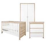 Tutti Bambini Modena Nursery Bundle With CoZee Bedside Crib (6 Piece) - White/Oak