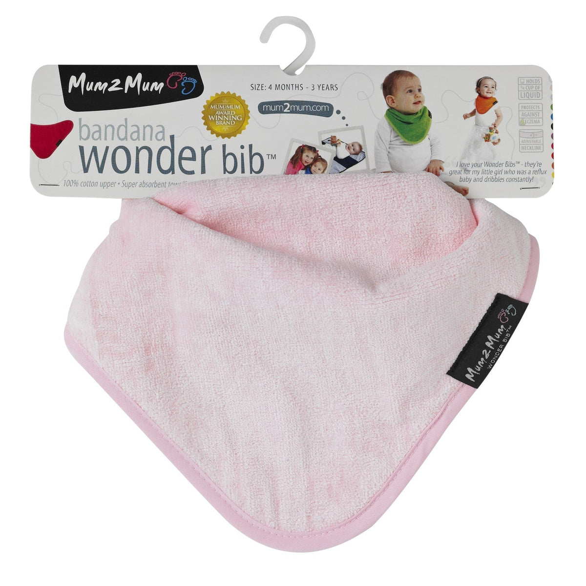 Mum 2 Mum Bandana Style Wonder Bib - Baby Pink