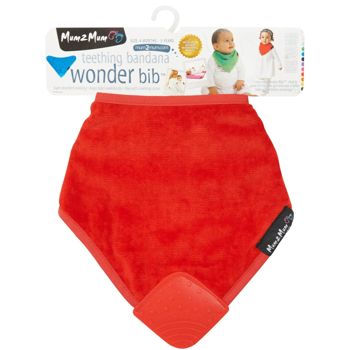 Mum 2 Mum Teething Bandana Wonder Bib - Red