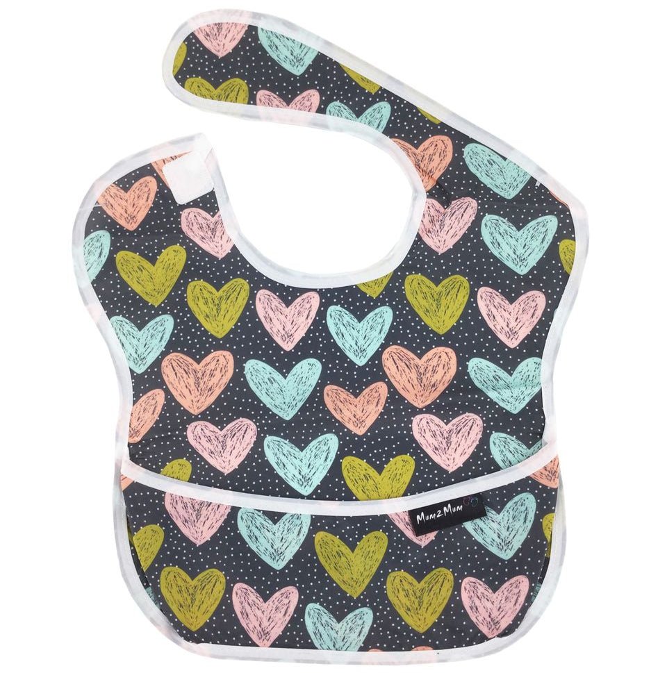 Mum 2 Mum Waterproof Wonder Bib - 2 Pack - Hearts & Cactus