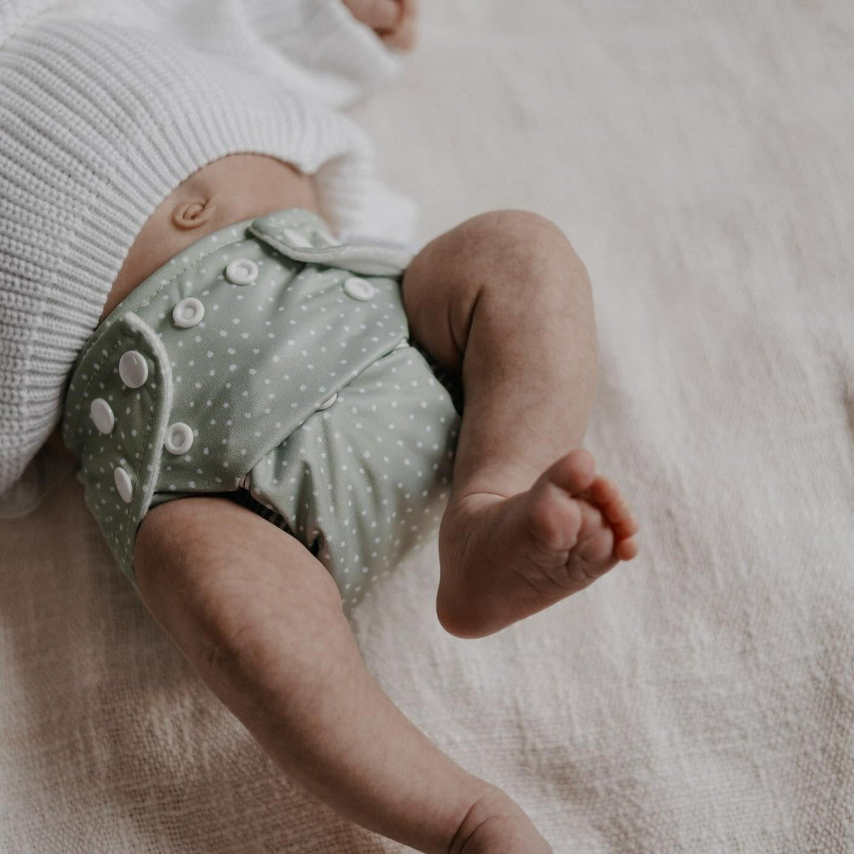 Newborn Reusable Cloth Nappy - White