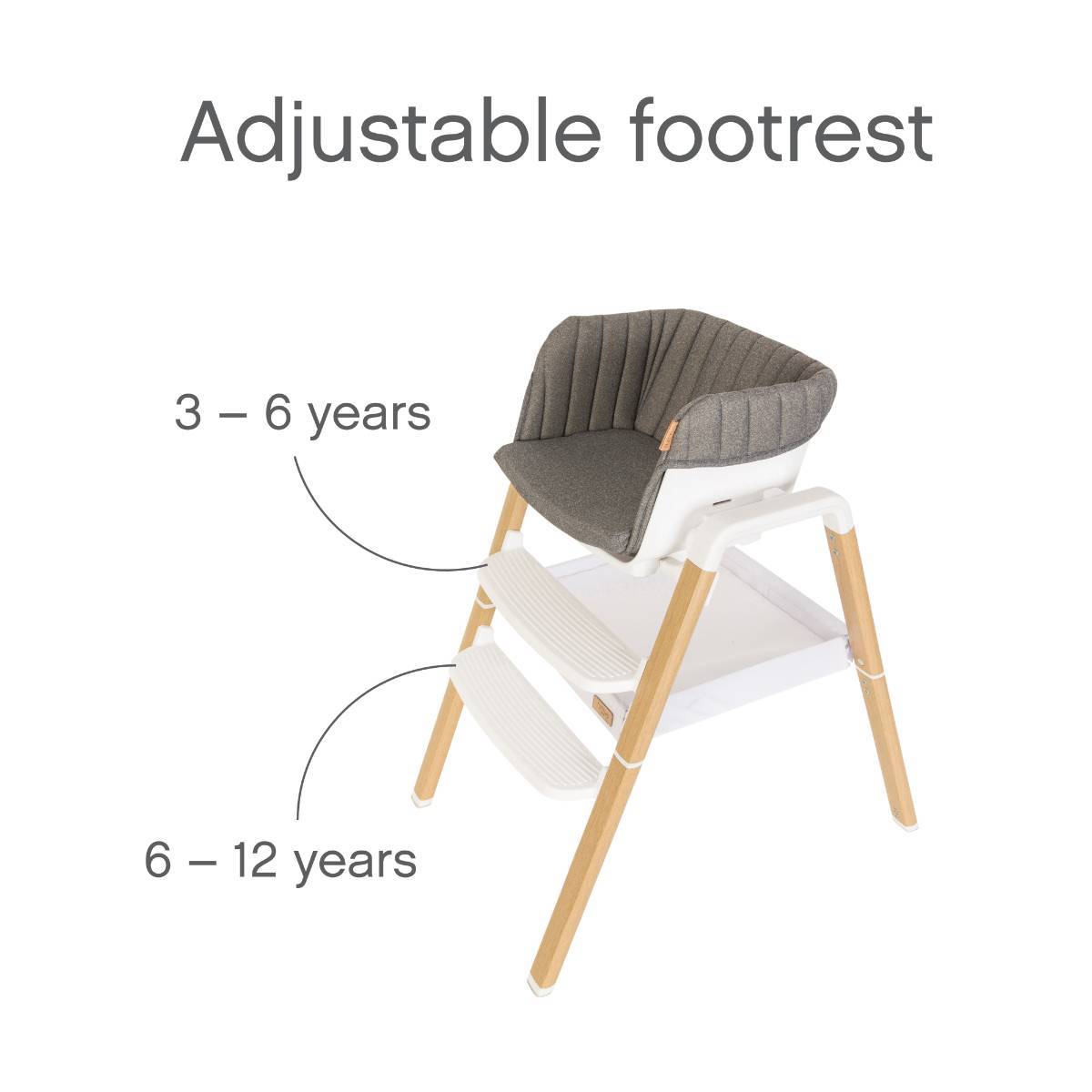 Tutti Bambini Nova Birth to 12 Years Complete Highchair Package - Scandinavian Walnut & Ecru