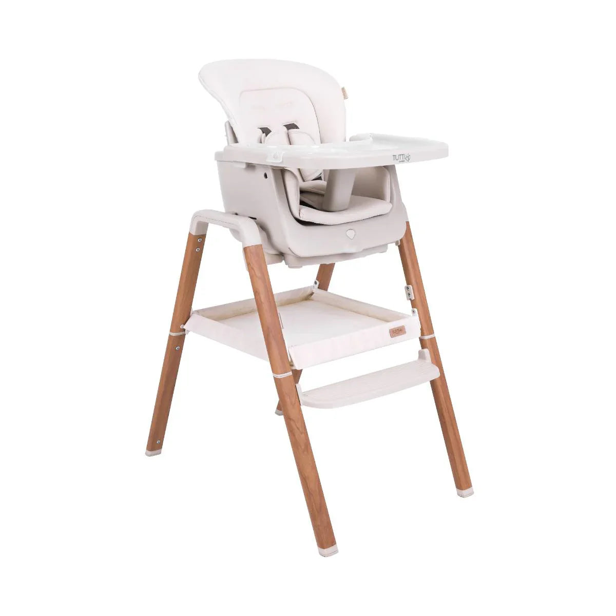 Tutti Bambini Nova Birth to 12 Years Complete Highchair Package - Ecru/Scandinavian Walnut