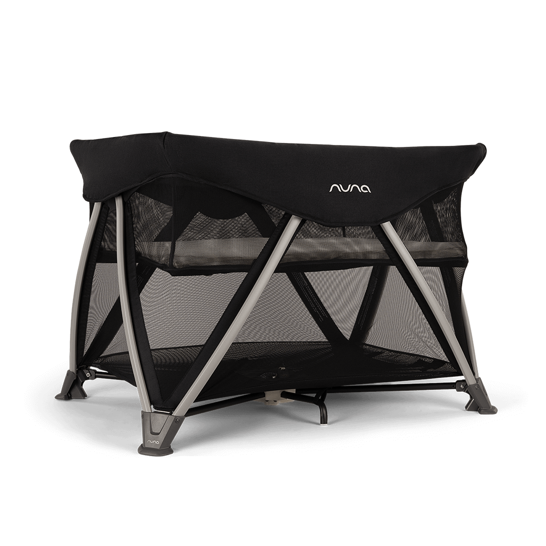 Nuna SENA Aire Travel Cot with Zip On Bassinet - Caviar
