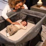 Nuna SENA Aire Travel Cot with Zip On Bassinet - Caviar
