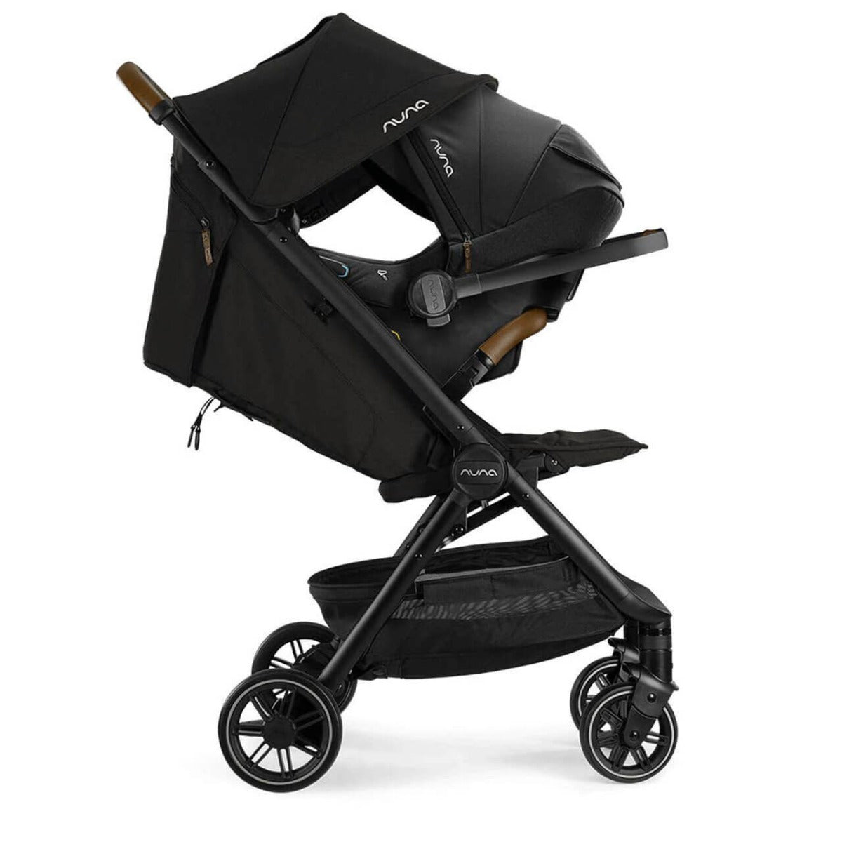 Nuna TRVL Compact Stroller with Raincover & Travel Bag - Caviar