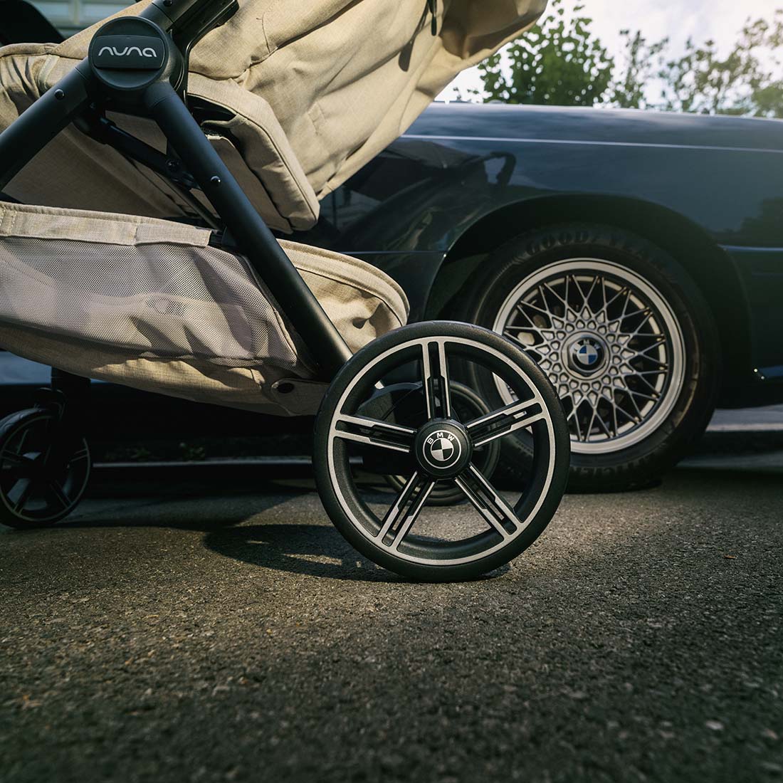 Nuna TRVL LX BMW Collection Compact Stroller with Raincover & Travel Bag - Mica
