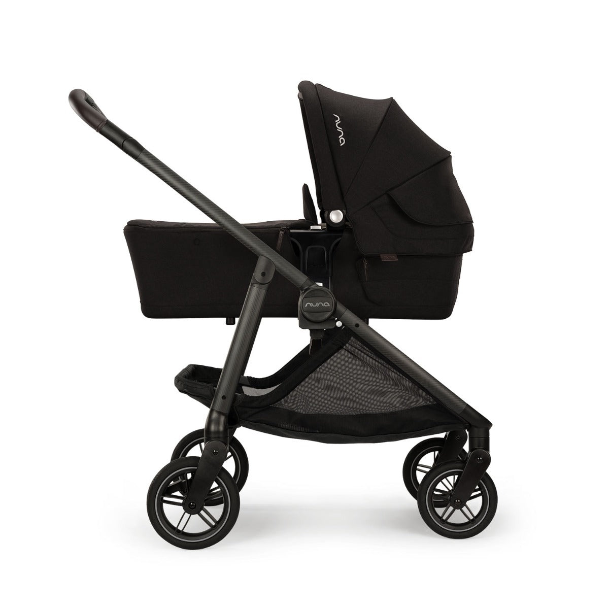 Nuna SWIV Next Stroller + LYTL Carrycot + PIPA URBN Travel System Bundle - Caviar