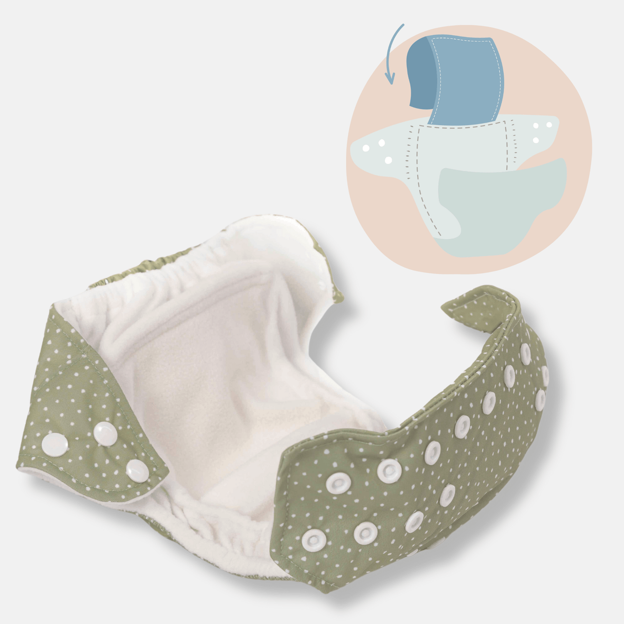 Peppa Pig One Size All-In-One Reusable Cloth Nappy - George Pig | Sage