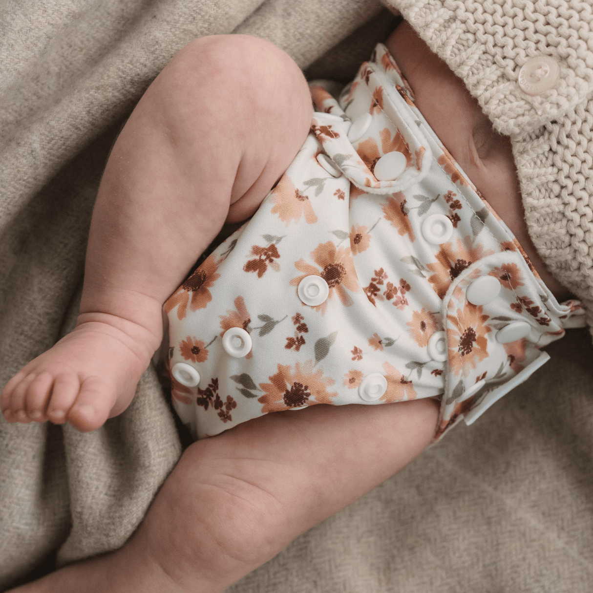 One Size All-In-One Reusable Cloth Nappy - Meadow